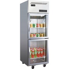 Cool-Linden 630-2 Glass Doors Stainless Steel Refrigerator